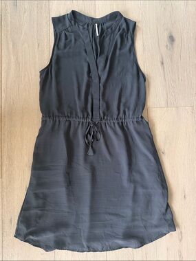 Temperance Sleeveless Black Drawstring Waist Shift Dress Womens Size Large